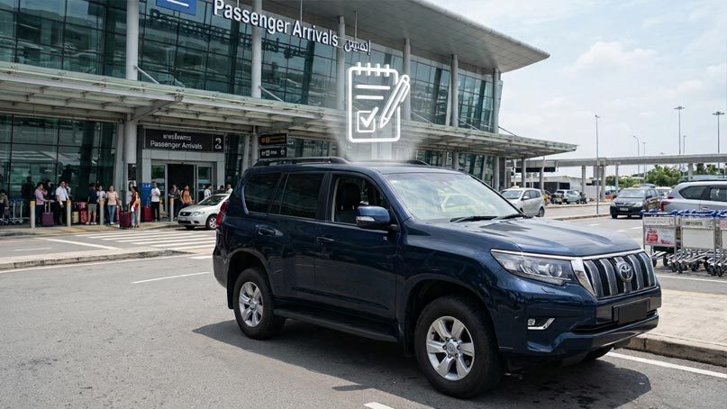 Collecting a rental car at an Australian airport