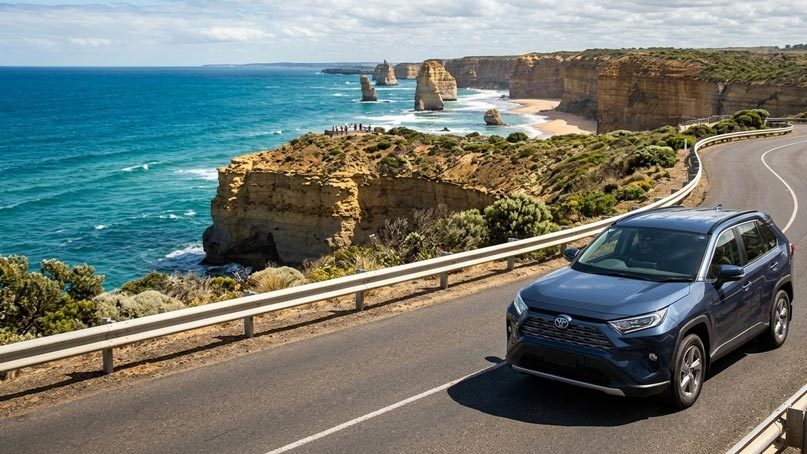 4WD rental car on an outback road